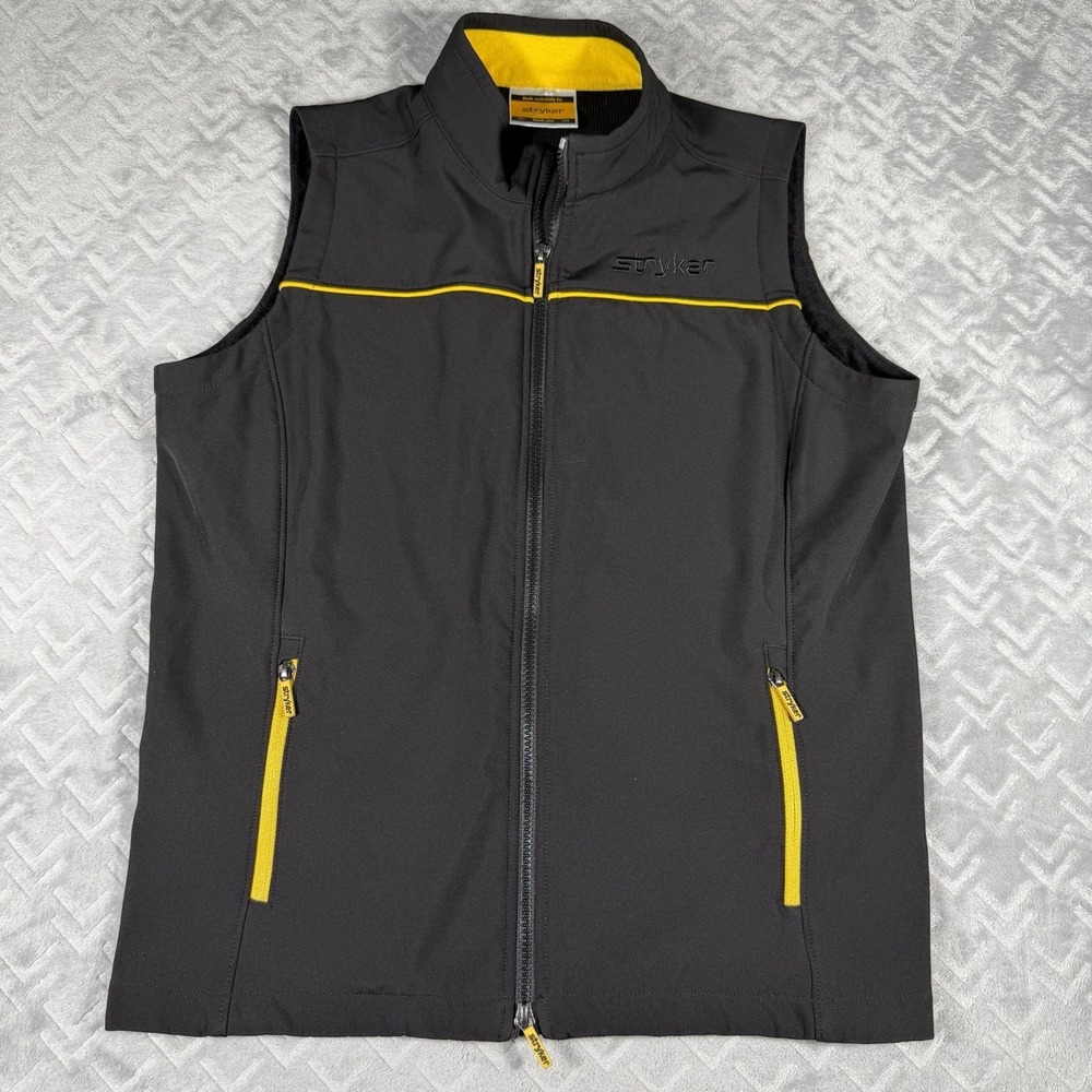 Stryker‎ Women's Black Full Zip Vest Yellow Accents Jacket Ladies Size Large